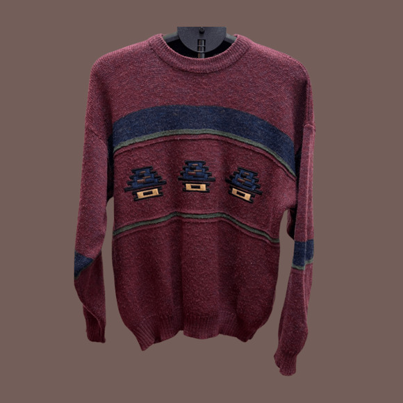 Angelo Di Grilo Wool Blend Sweater | Burgundy | Size M | Vintage - Picture 1 of 4